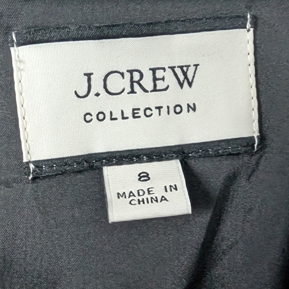 J. Crew Cutout Puff-sleeve Black Dress Cotton twill 8 Medium Sheath Keyhole - Picture 2 of 7